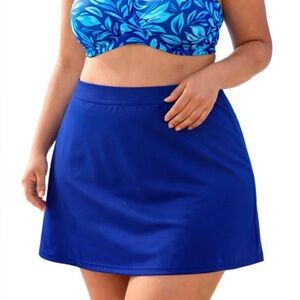 Lands' End Women's Blue Swim bathing suit skirt Skort Bottoms Size 16 NWT!